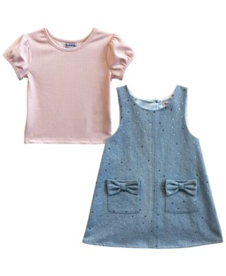 Детский комплект Blueberi Boulevard 2T-6X Chambray Jumper и T-Shirt 2-Piece Set