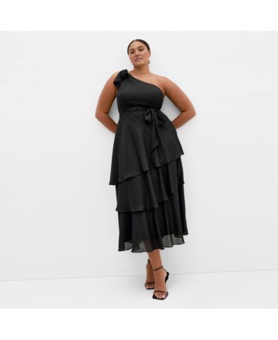 CITY CHIC Women's Enchant Bloom One Shoulder Maxi Dress
