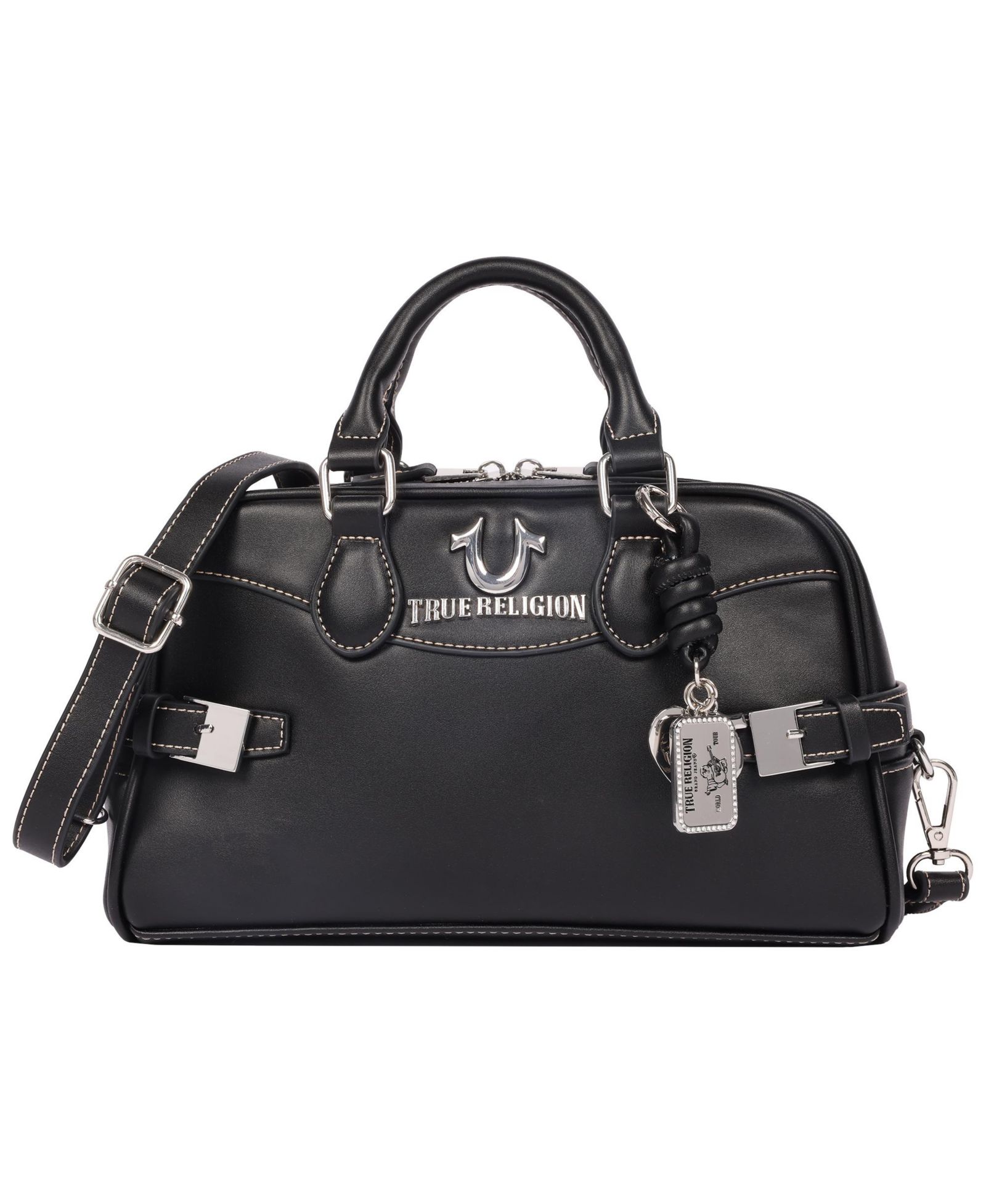 Женская сумка True Religion Brooks Smooth PU с ремешком и съемным плечевым ремнем (Tan)