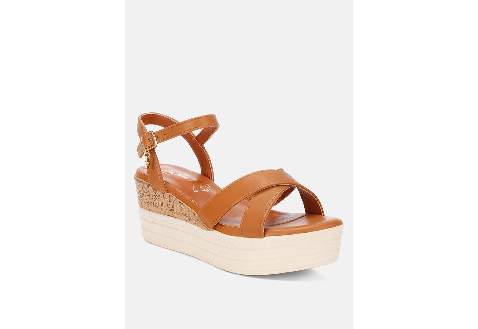 Женские босоножки London Rag Zinny Buckle Strap Contrast Heel Wedges