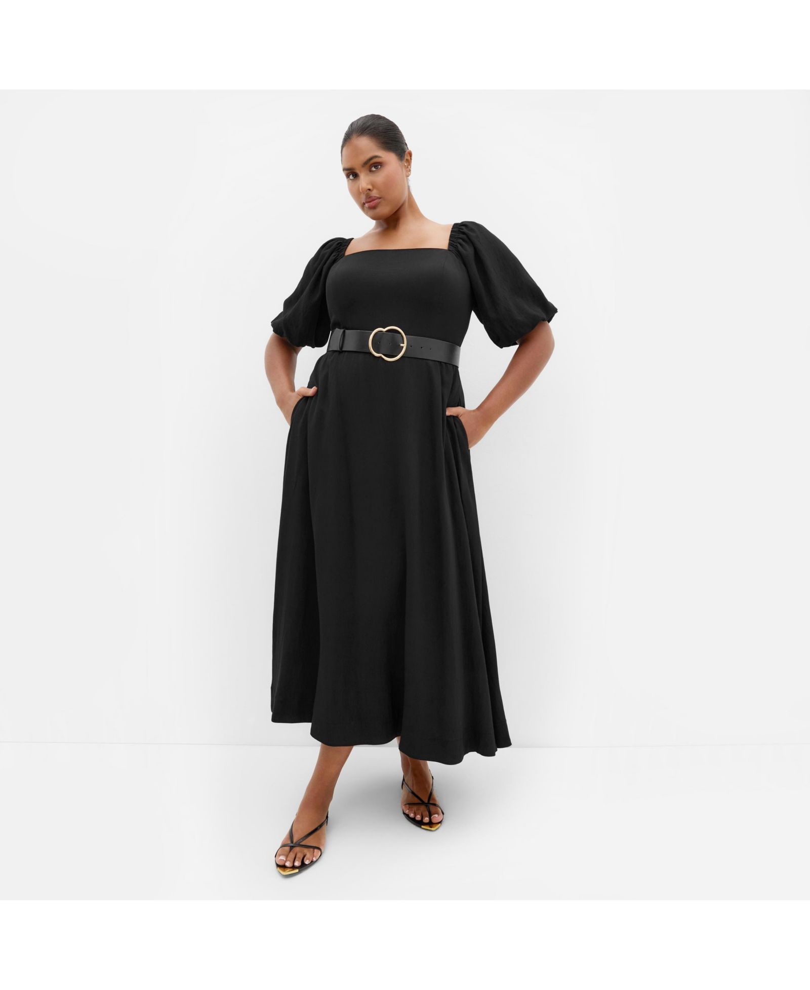 Женское макси-платье CITY CHIC Women's Collins Puff Sleeve Belted