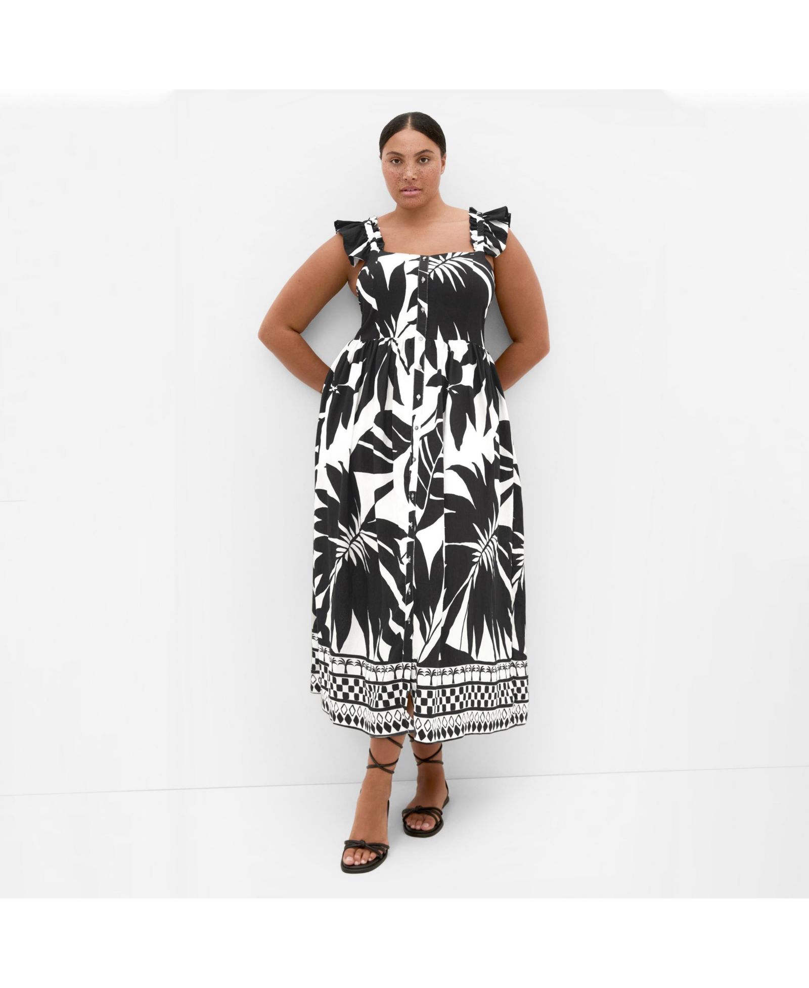 Макси-платье CITY CHIC Mirage Oasis Print с завязками, Женский