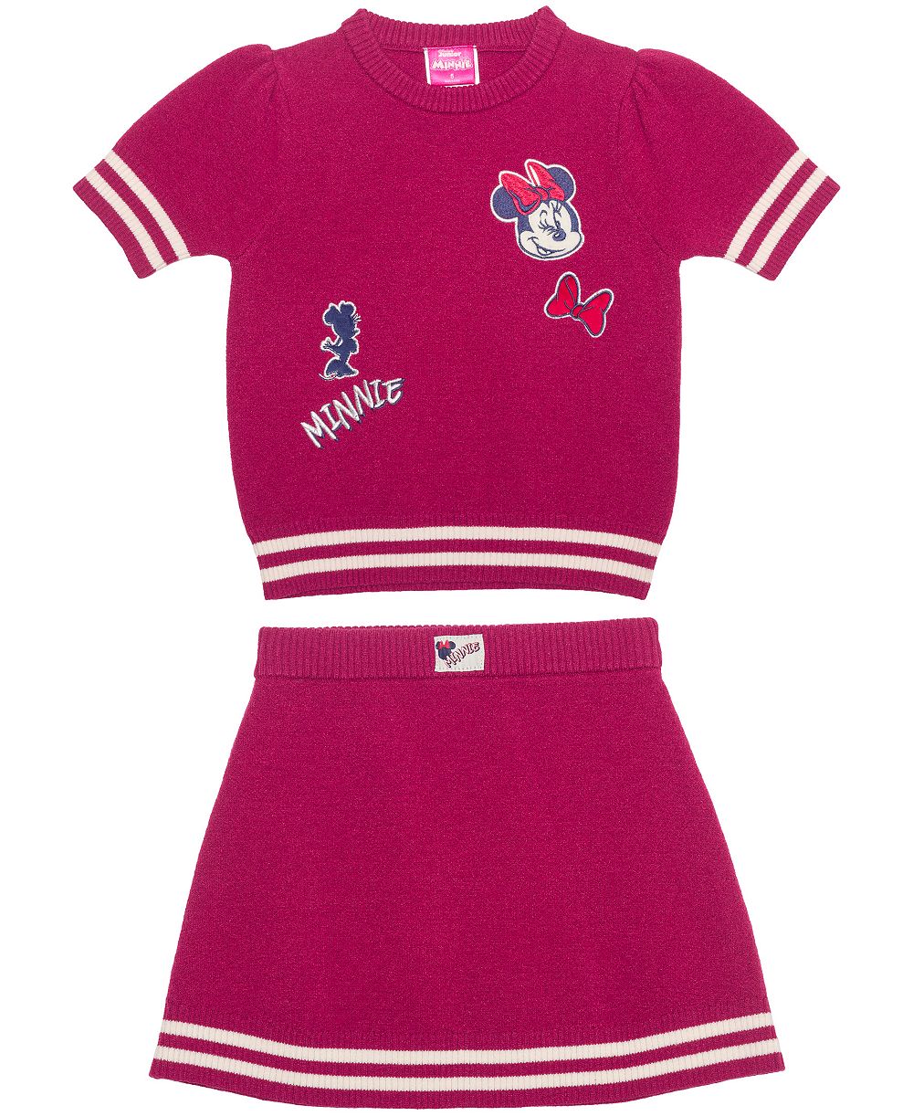 Disney Детский комплект Minnie Mouse: свитер с коротким рукавом и юбка Varsity, 2-Piece Set