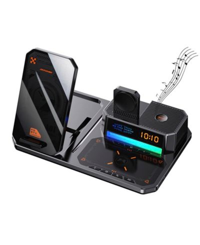 Беспроводная зарядная станция Artudatech 6-в-1 с Bluetooth колонкой и ночником – 15W быстрая зарядка