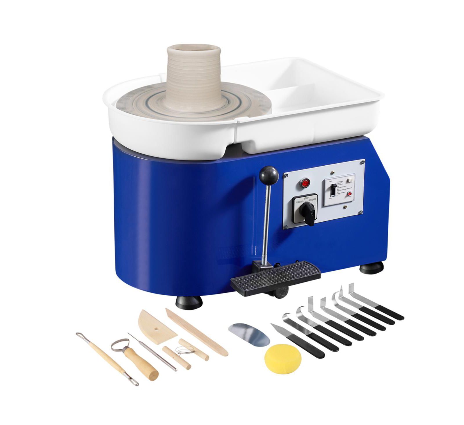 YOBTOP Pottery Wheel Clay Forming Machine, 0-300RPM Speed, Handle and Pedal Control, ABS Detachable Basin, DIY Kit for Adults and Beginners