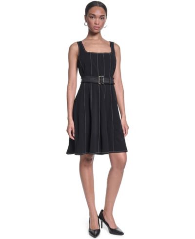 KARL LAGERFELD PARIS Women's Scuba Crepe Knee-Length Dress
