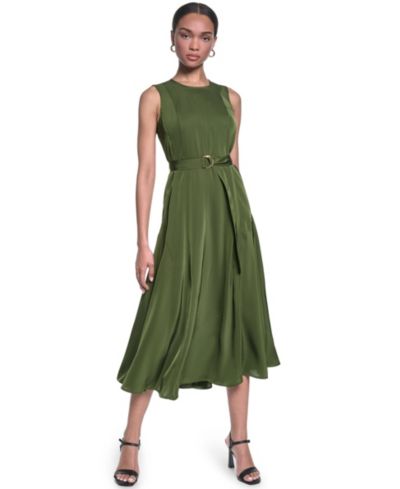 KARL LAGERFELD PARIS Women's Twill Midi Dress