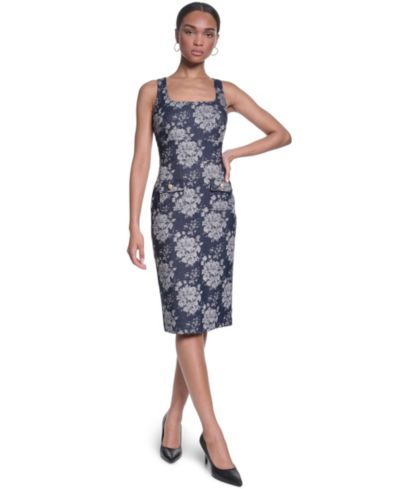 KARL LAGERFELD PARIS Women's Jacquard Sheath Dress