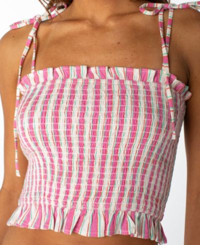 Roxy Women's Avalon Tube Ruffle Cropped Top