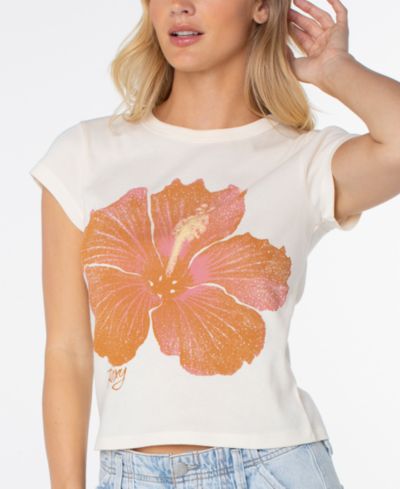 Roxy Women's Hibiscus Print Crewneck T-Shirt