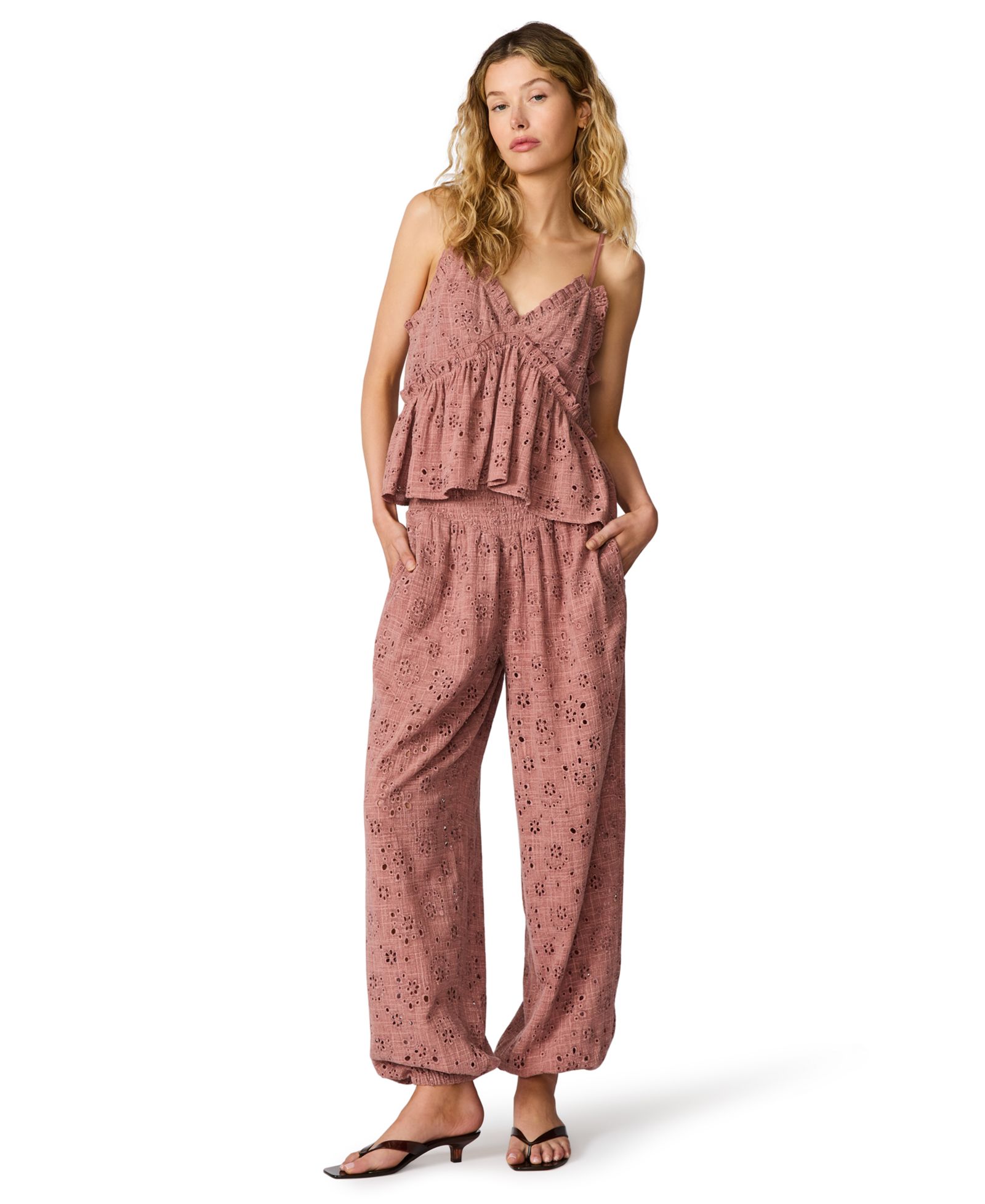 Steve Madden Women's Tillie Eyelet Pull-On Balloon Pants