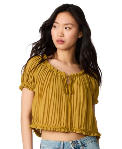 Steve Madden Женский кроп-топ Theodora Puff Short-Sleeve