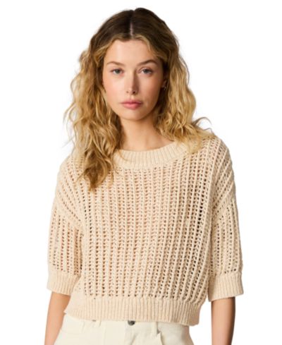 Steve Madden Women's Greata Crewneck Crop Sweater