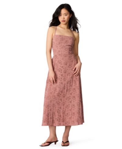 Steve Madden Women's Riyan Sleeveless Eyelet Midi Dress