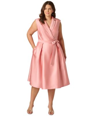 Платье Adrianna Papell Plus Size Lapel Mikado Knee-Length