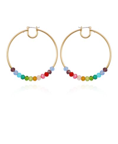 GUESS серьги-кольца с разноцветным бисером