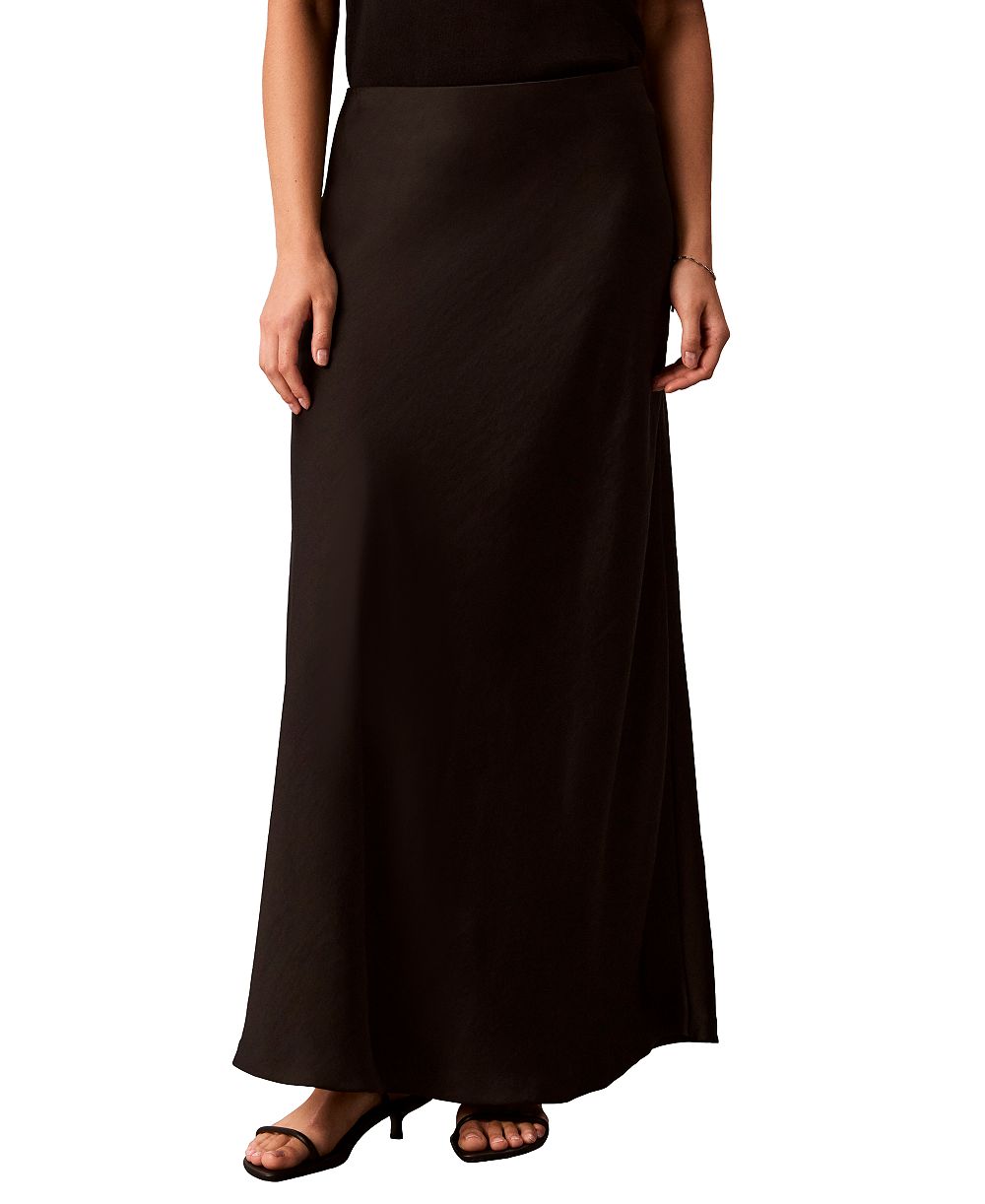 Calvin Klein Women's Double Faced Satin Bias-Cut Maxi Skirt