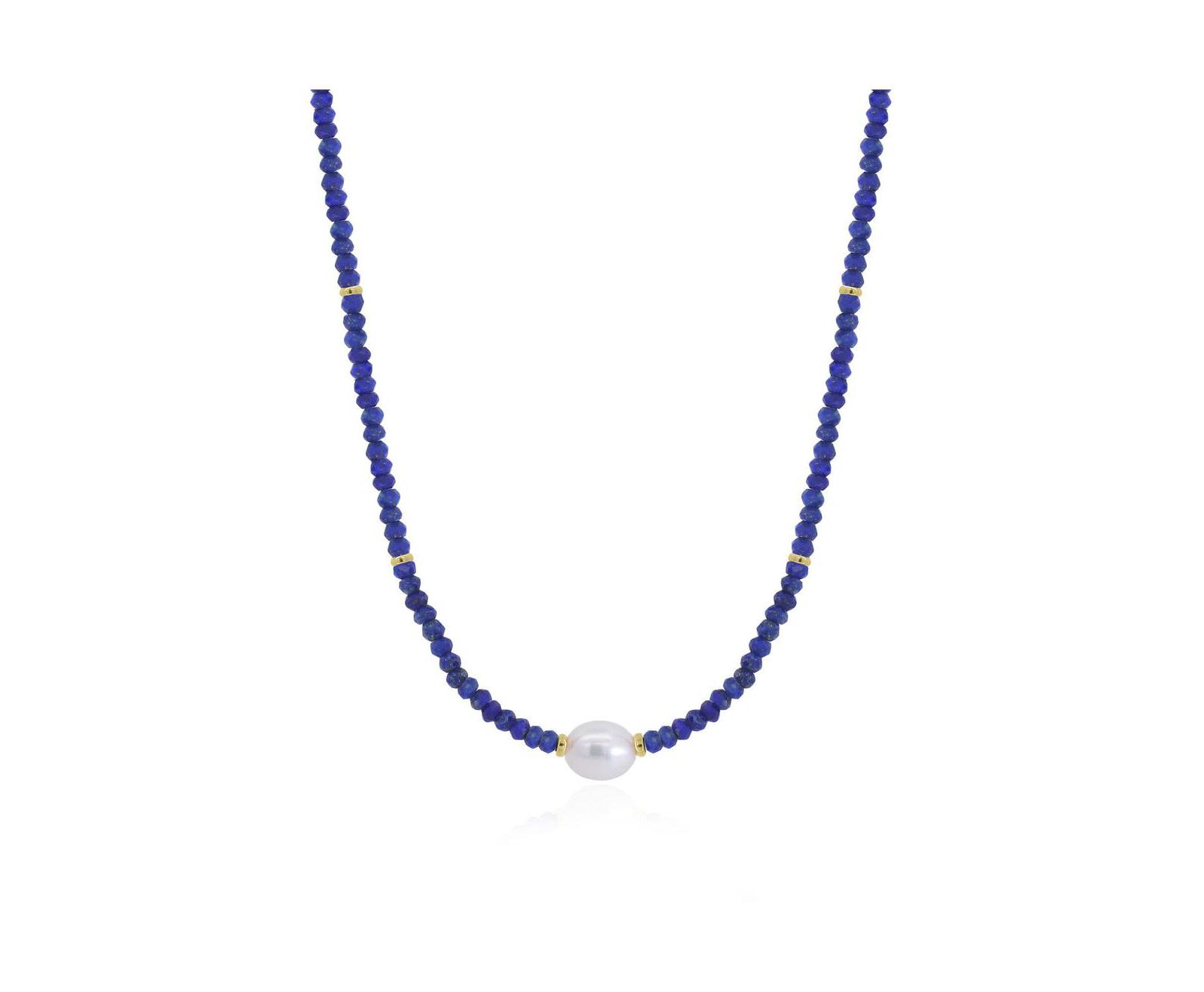 Ожерелье The Lovery Lapis Bead Pearl 14K Gold