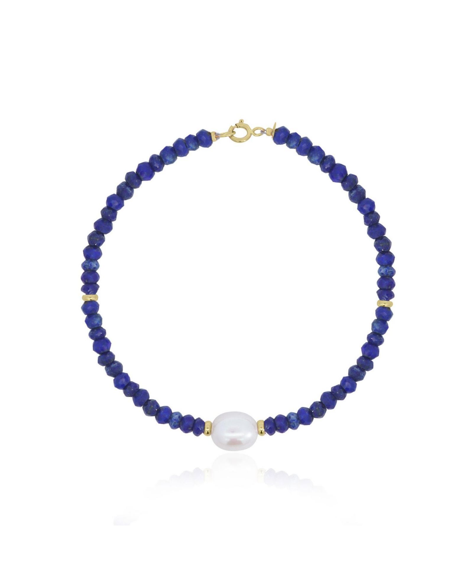 Браслет The Lovery Lapis Bead Pearl 14K Gold