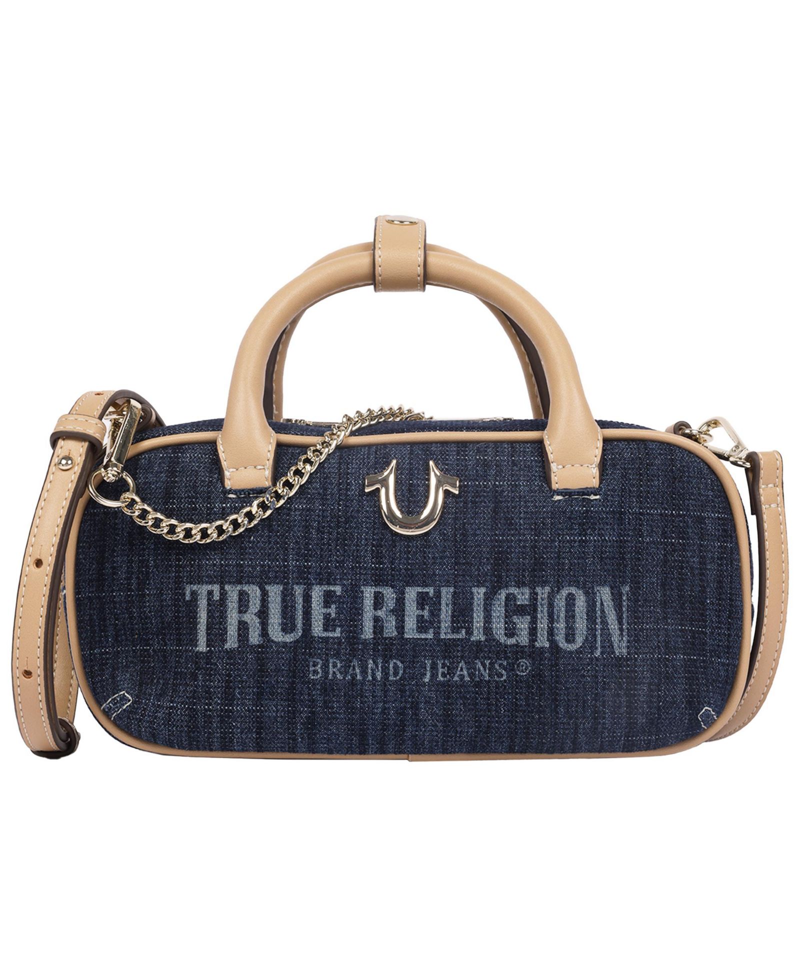 True Religion Bentley Мини-сумка из денима и PU — женская сумка через плечо с цепочкой