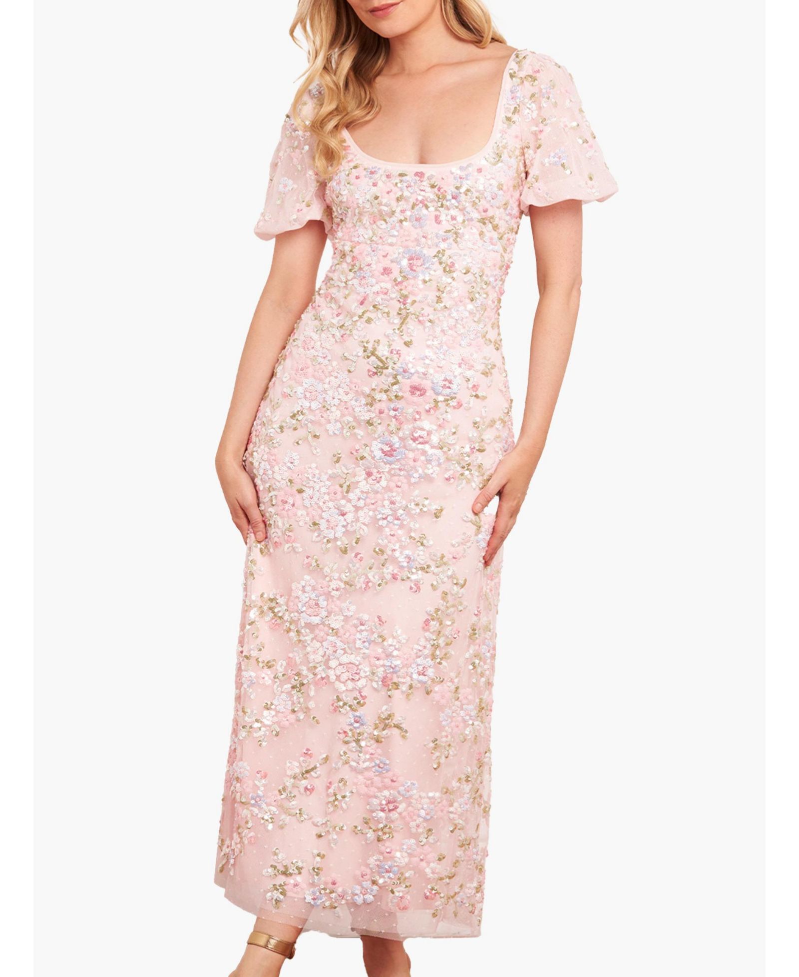 Платье Needle & Thread Women's Dream Garland Puff Sleeve Ankle Gown