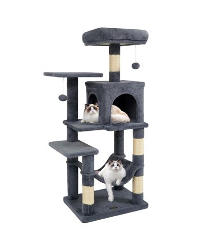 COZITO Cat Tower Multi-Level with 2-Door Condo and Padded