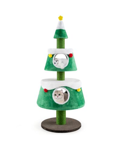 COZITO Cat Tree Christmas Tower with 2 Condos Scratching Posts