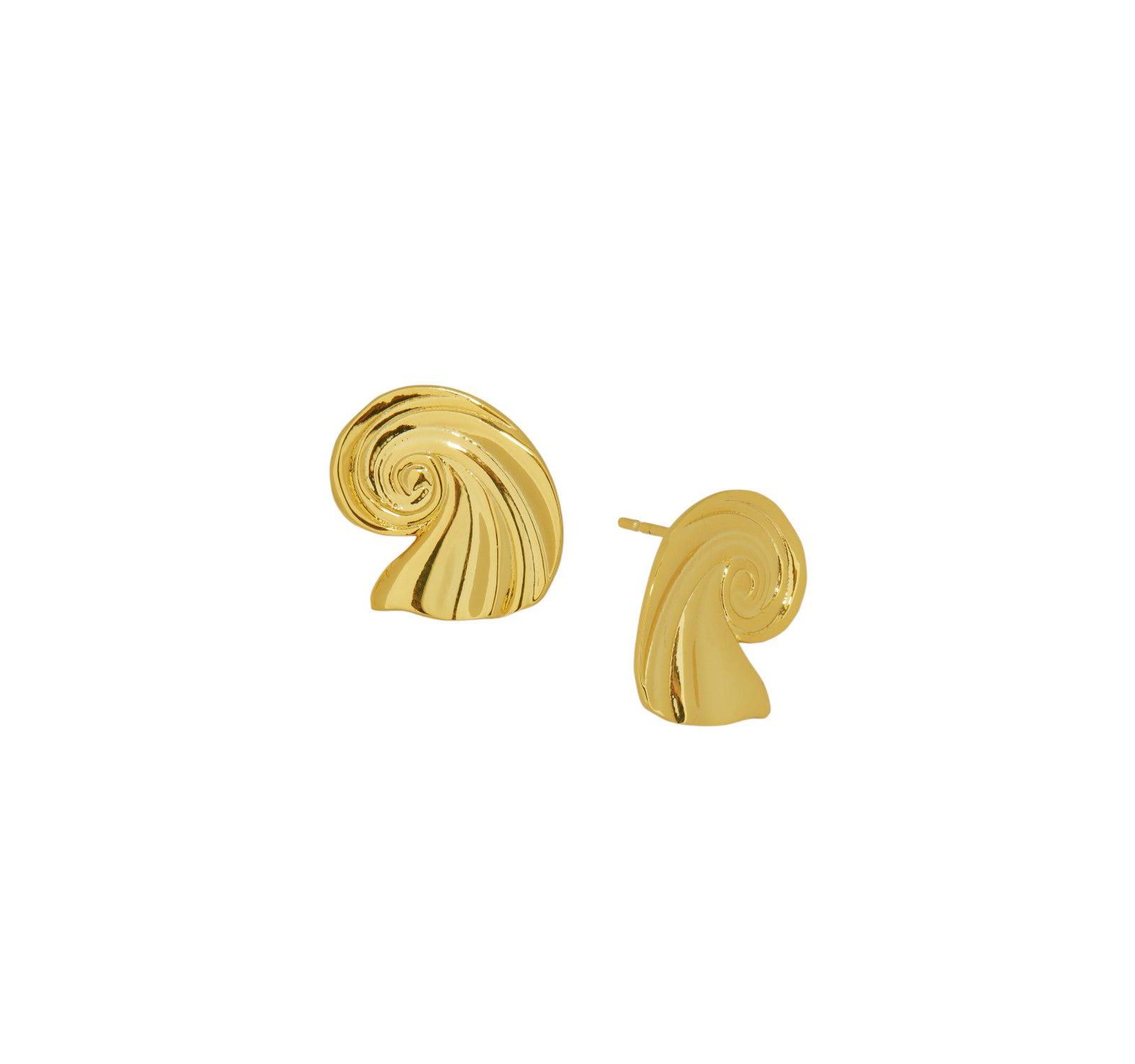Ottoman Hands Waterproof Wave Stud Earrings