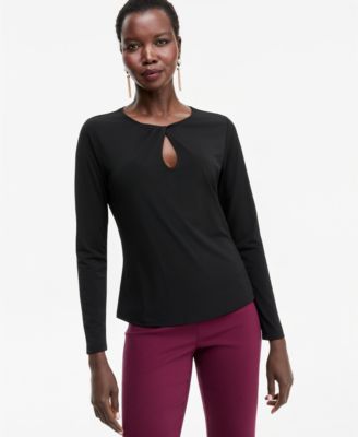 I.N.C. International Concepts Women's Long-Sleeve Keyhole Twist Top, Macy's Exclusive