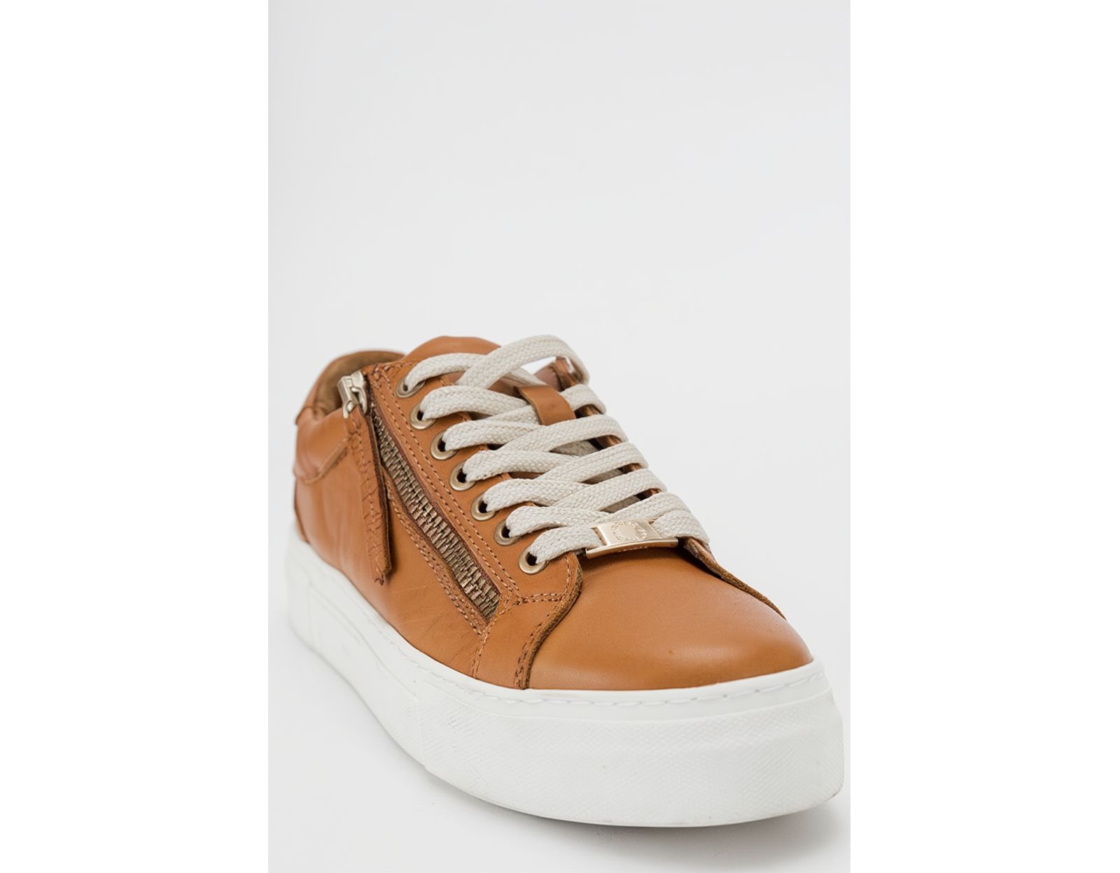 Forever & Always Shoes Women's Beryl Leather Zip Sneaker