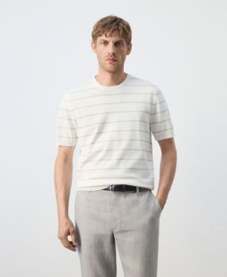 Mango Men's Striped Jersey T-Shirt