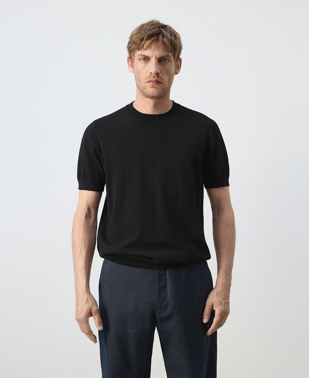 Mango Мужская хлопковая футболка Regular-Fit