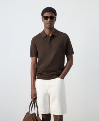 Mango Men's Fine-Knit Cotton Polo Shirt