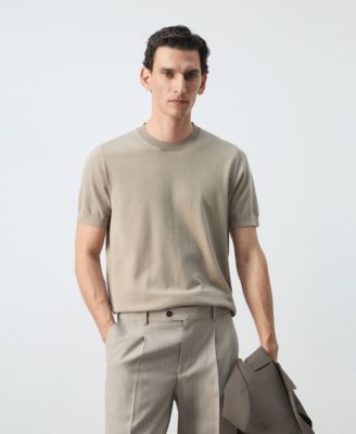 Mango Men's Cotton Fine-Knit T-Shirt