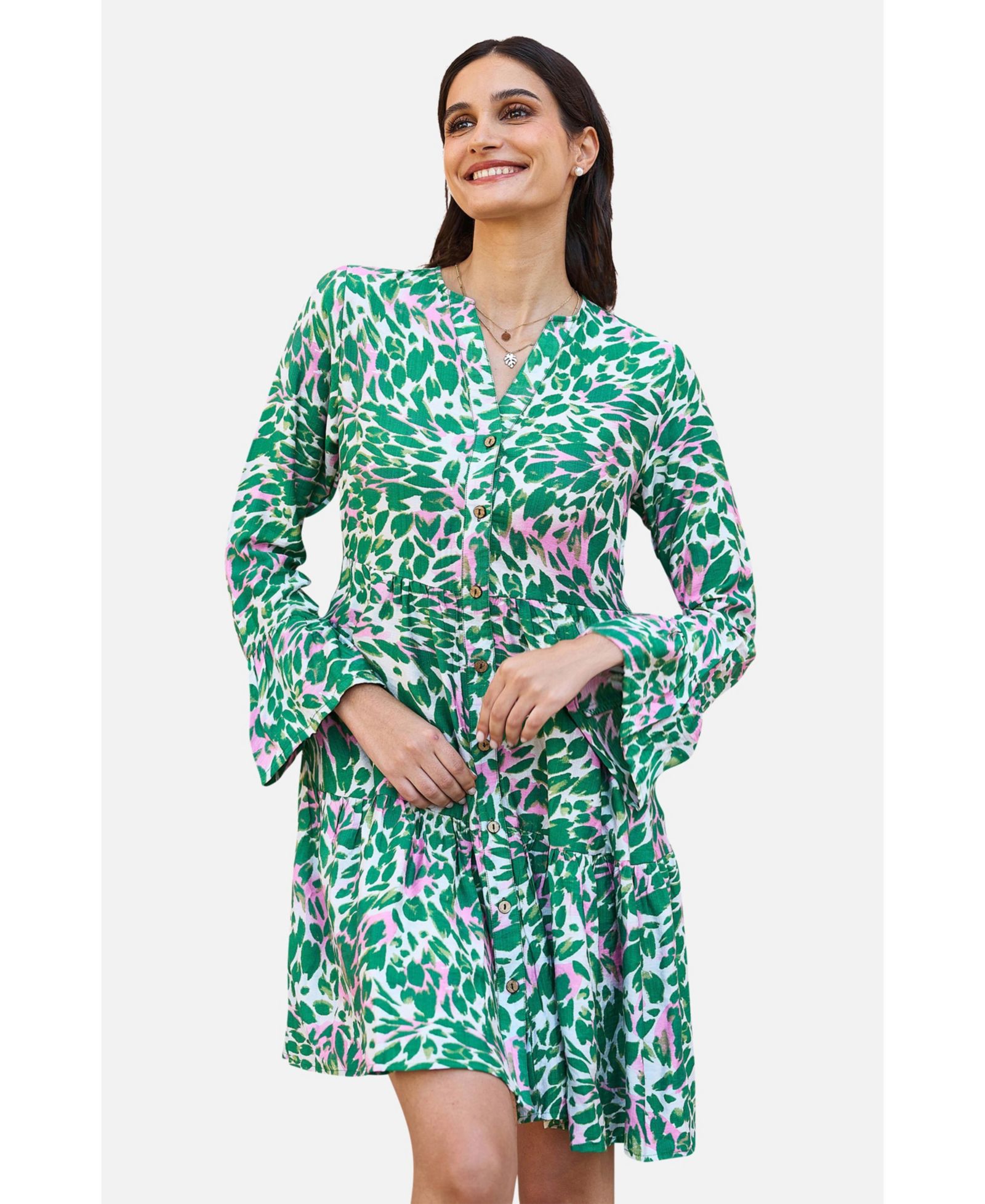 Платье-туника Yumi Women's Ikat Print 3/4 Sleeve
