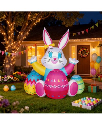 SUGIFT Надувной пасхальный кролик 4ft с LED Lights, украшение для сада и лужайки