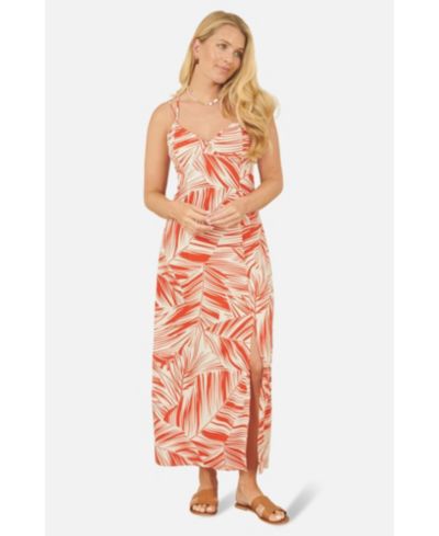 Yumi Women's Sleeveless V-Neck Cross Back Maxi Dress