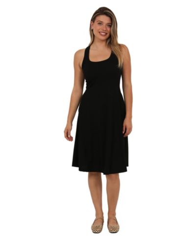 24seven Comfort Apparel Women's Ribbed Knit Sleeveless Midi Dress