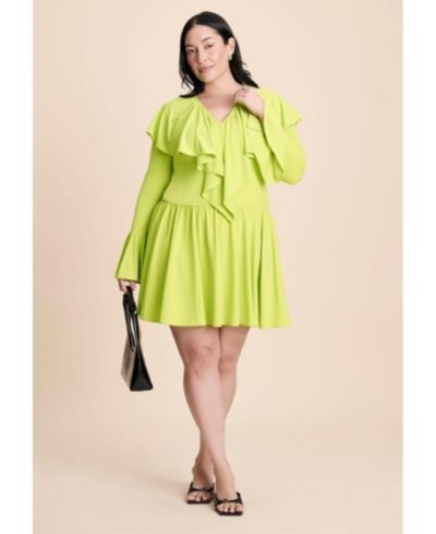 ELOQUII Women's Flounce Mini Dress