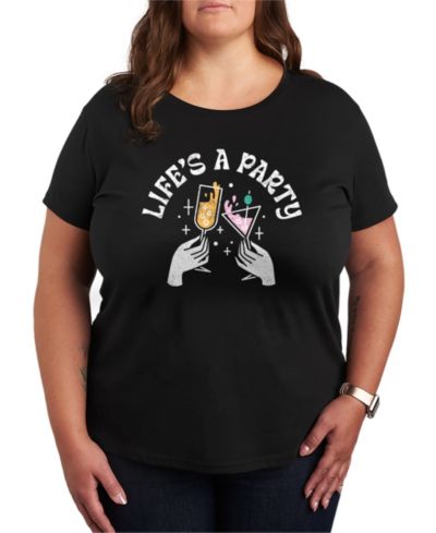 Hybrid Apparel Plus Size Instant Message Lifes Party Short-Sleeve Graphic T-Shirt