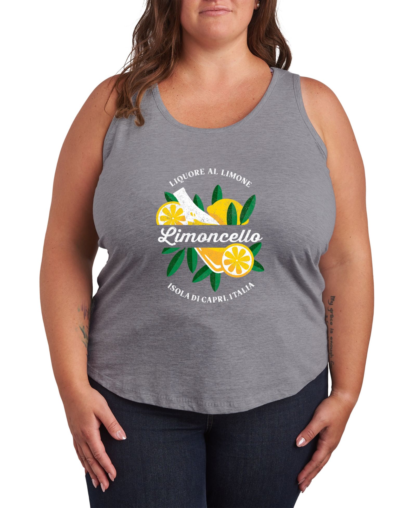 Hybrid Apparel Plus Size майка Racerback с графическим принтистом Limoncello
