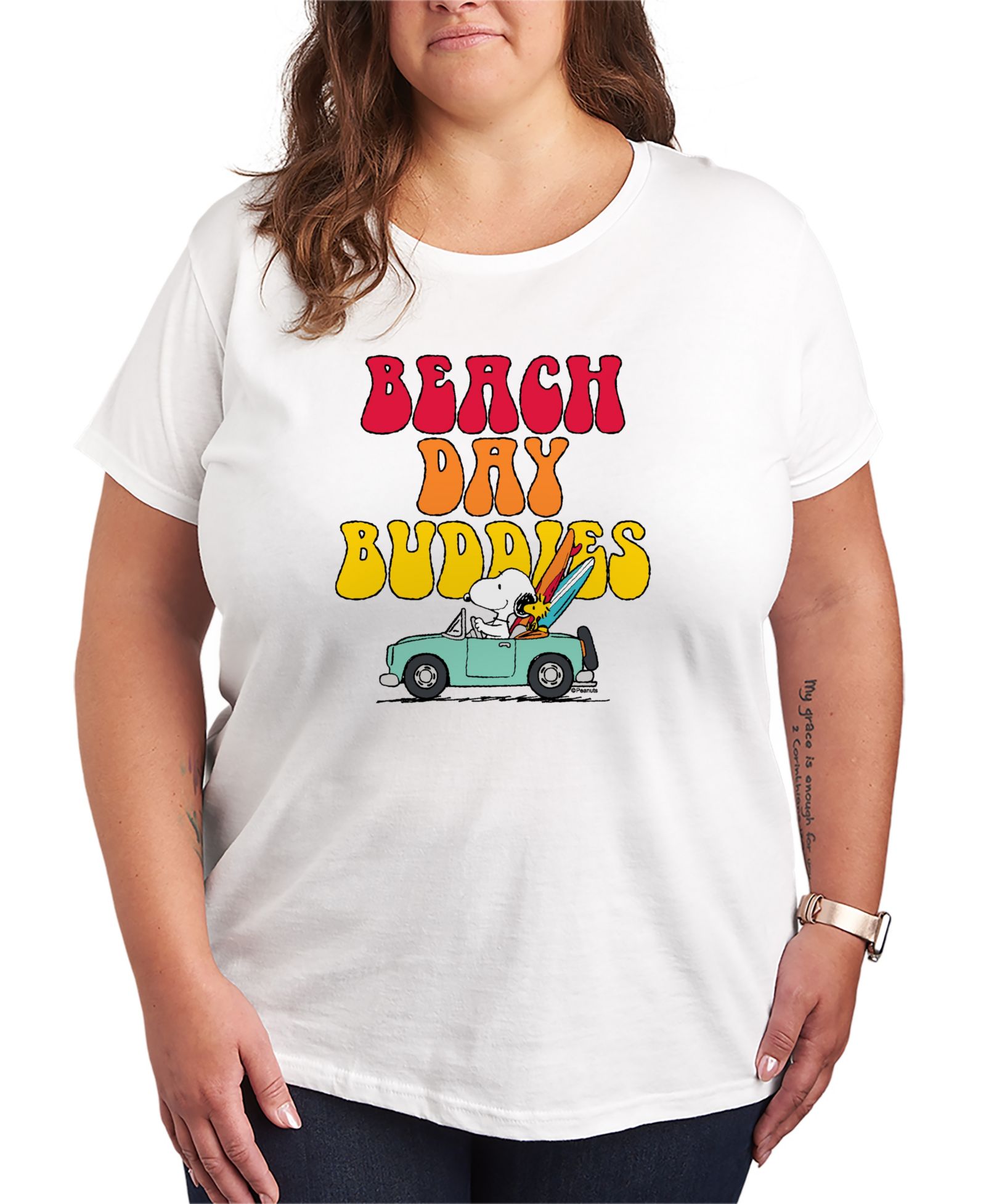Мужская футболка Hybrid Apparel Plus Size Peanuts Beach Day Buddies Short-Sleeve Graphic