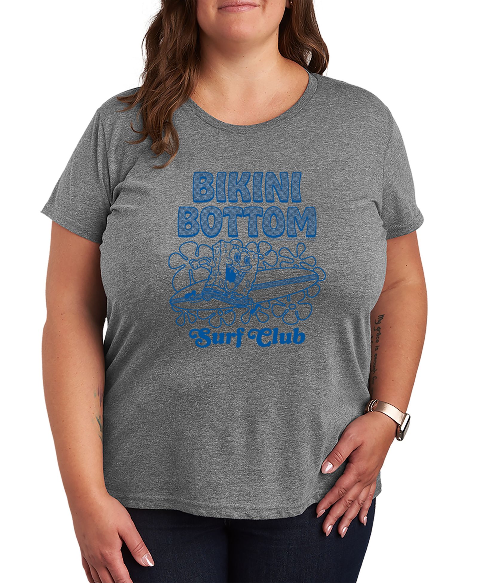 Футболка Hybrid Apparel Plus Size SpongeBob Square Pants Bikini Bottom Surf с коротким рукавом