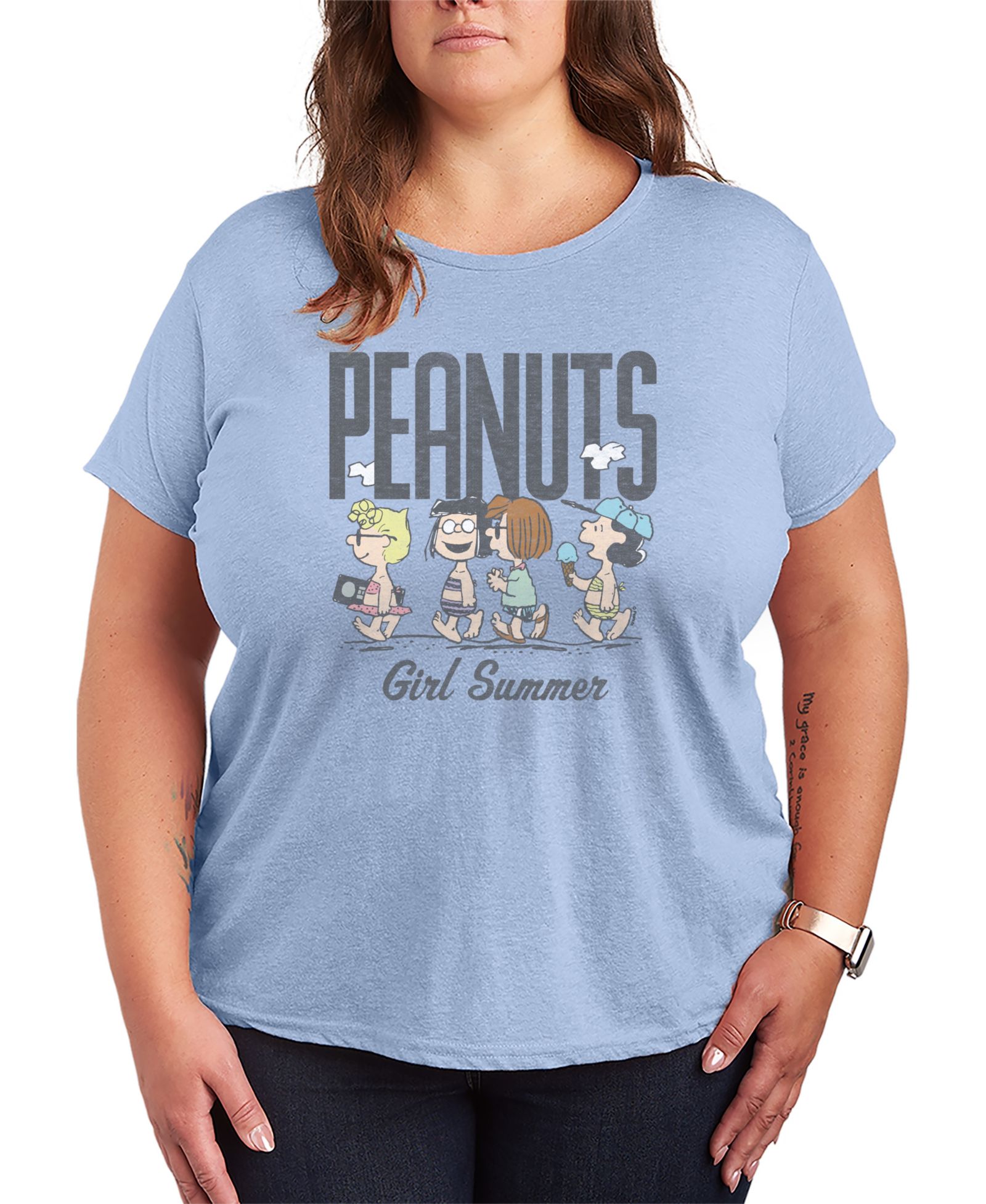Hybrid Apparel Plus Size футболка Peanuts Girl Summer Sally Marcie Lucy Pattie