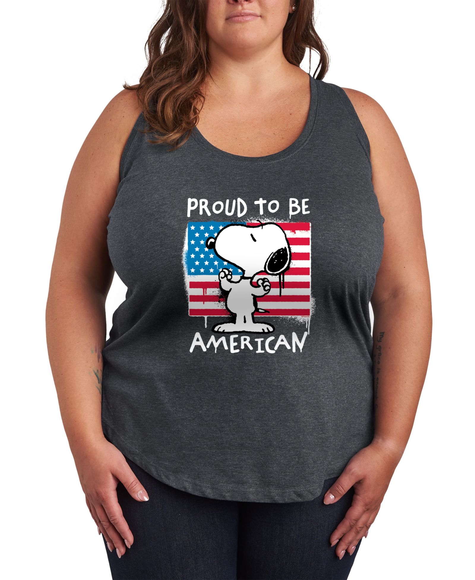 Майка Hybrid Apparel Plus Size Peanuts Snoopy Street USA Racerback Graphic