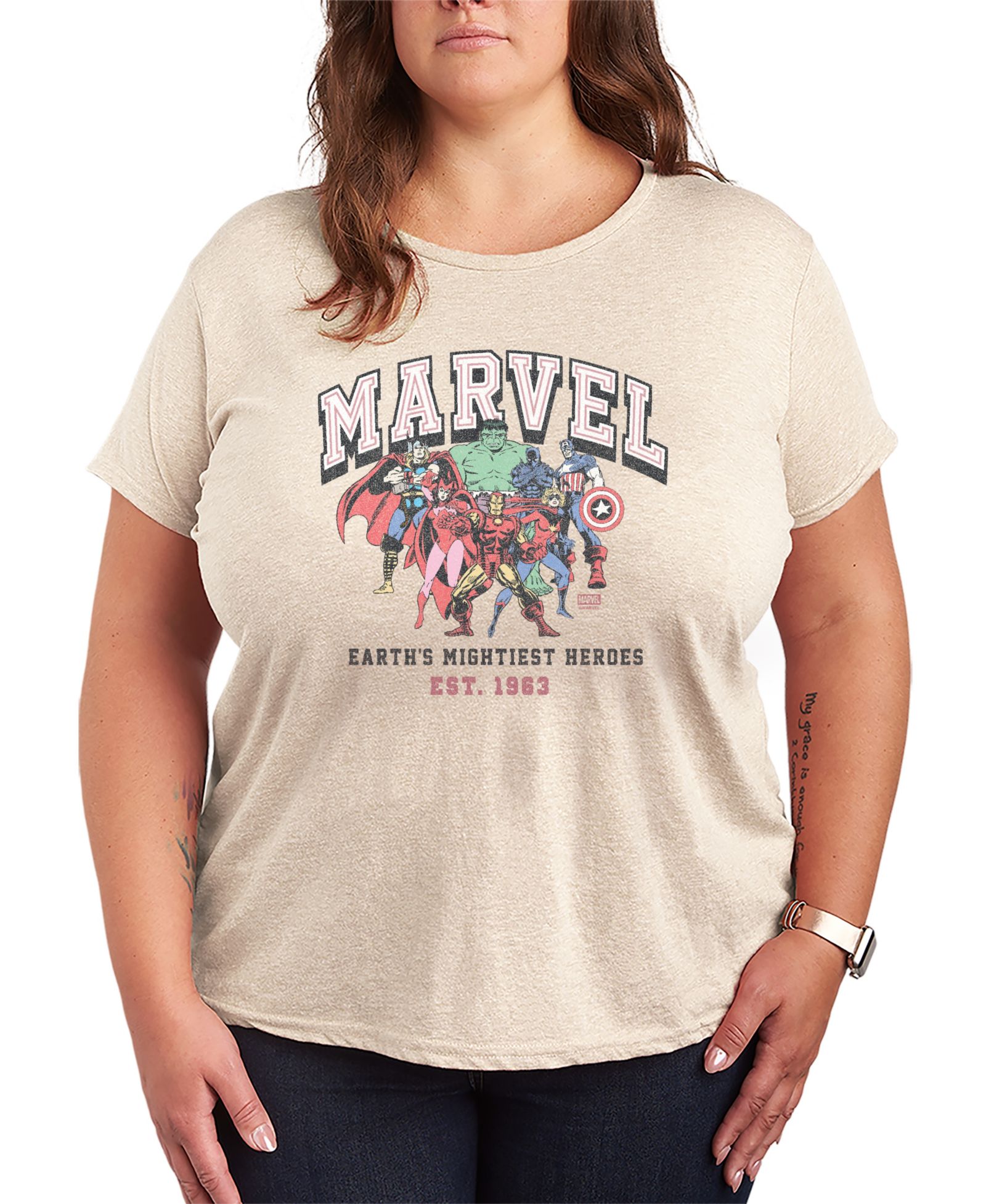 Детская футболка Hybrid Apparel Plus Size Marvel Earth's Mightiest Heroes с коротким рукавом