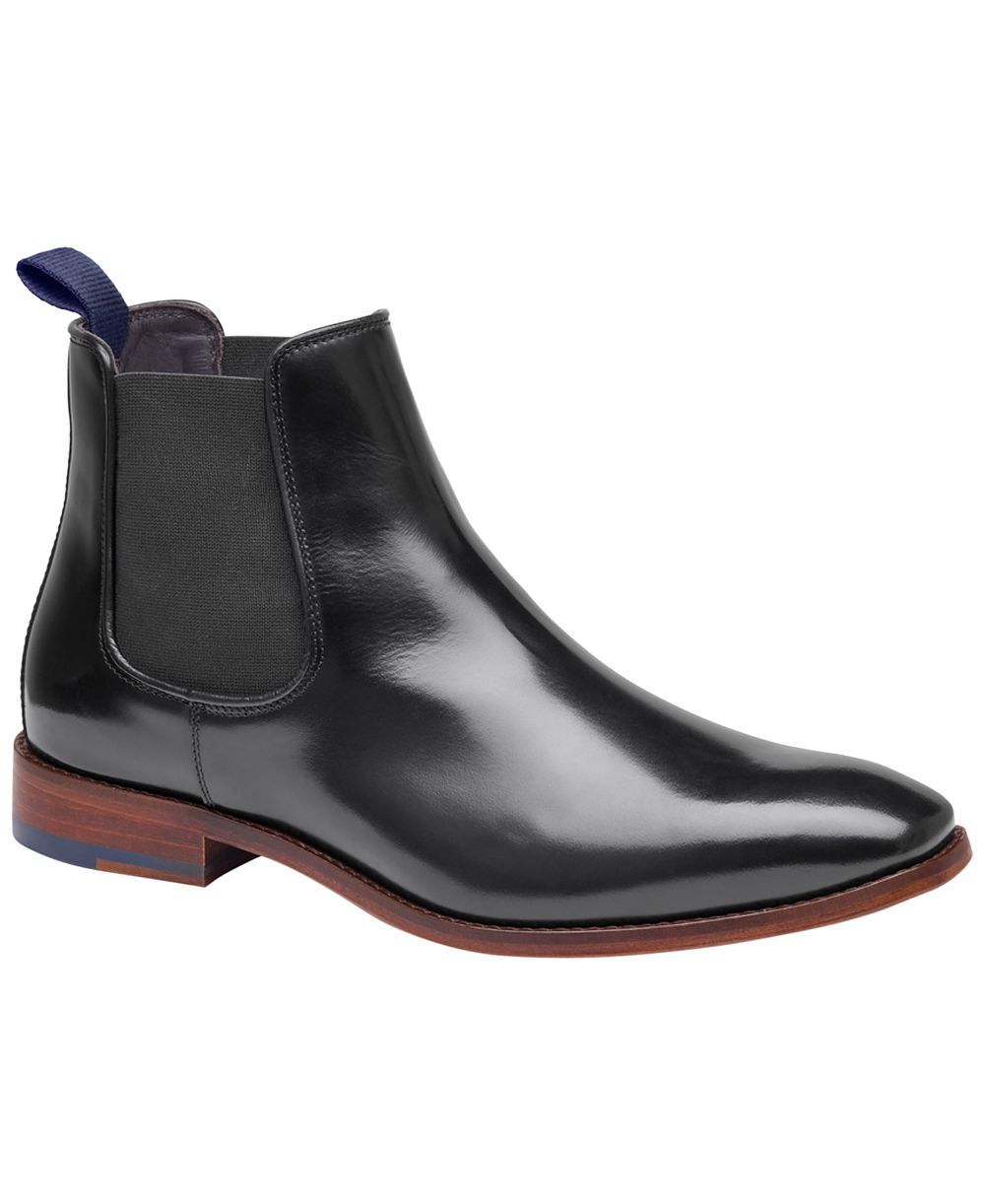 Johnston & Murphy Men's Arrister Italian Leather Slip-On Almond-Toe Chelsea Boots