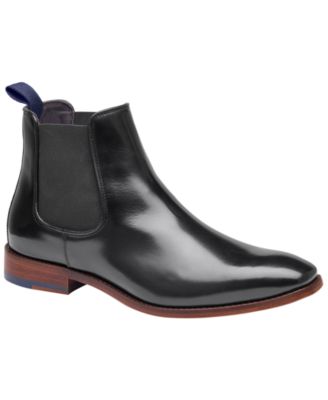 Johnston & Murphy Men's Arrister Italian Leather Slip-On Almond-Toe Chelsea Boots