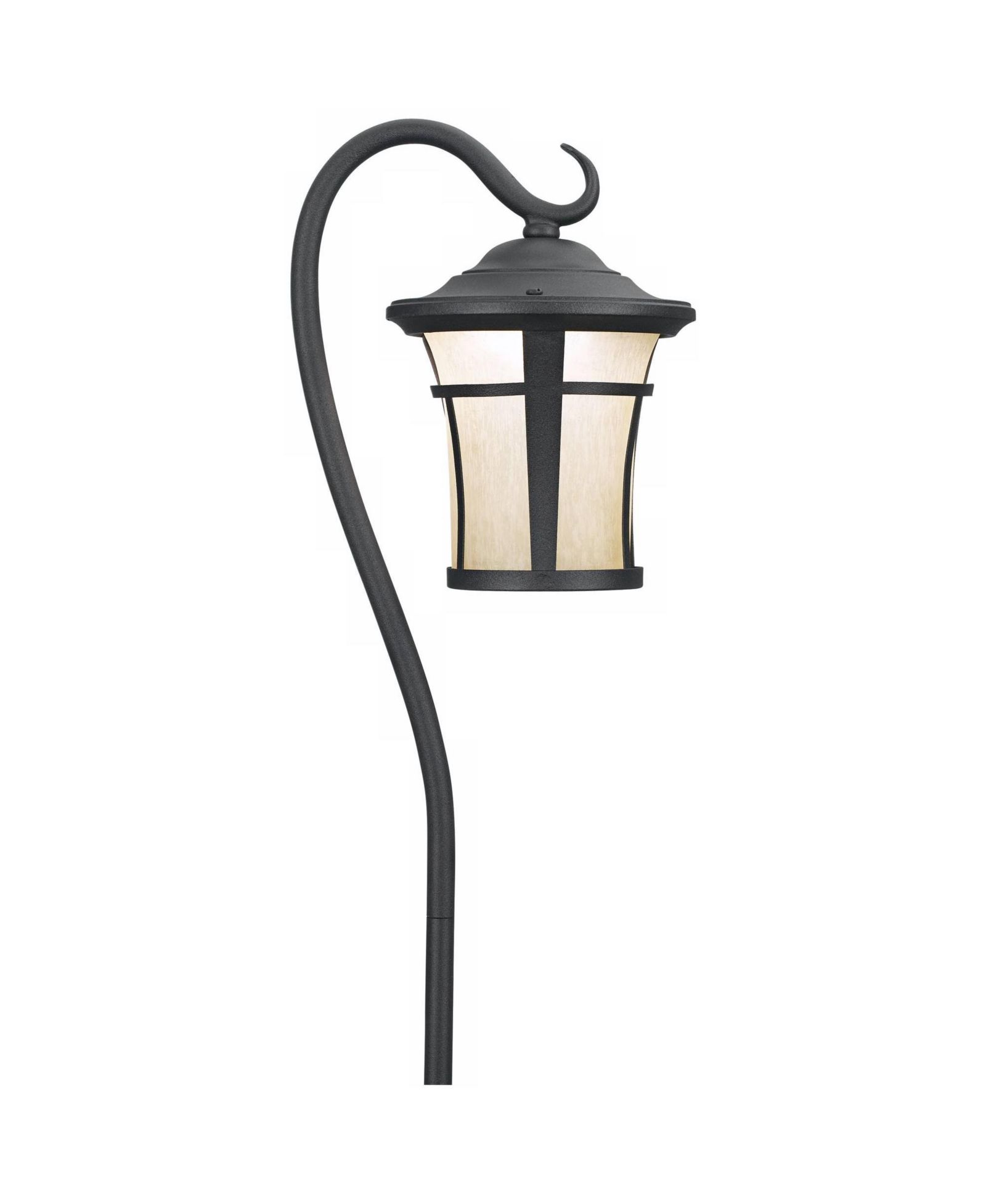 John Timberland Shepherd's Hook 23" High Mission Outdoor Landscape Path Light Porch House LED Bulb Black Metal Glass Shade