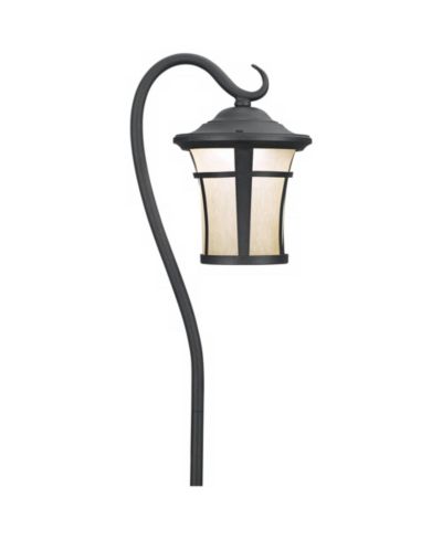 Уличный садовый светильник John Timberland Shepherd's Hook 23" LED Black Metal Glass Shade